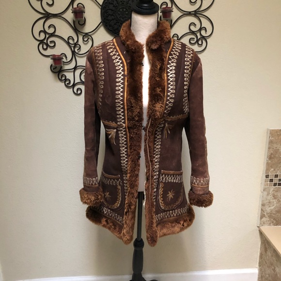 Vintage Jackets & Blazers - 70’s GORGEOUS suede embroidered coat.